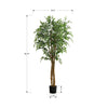 Monarch Specialties I 9549 - Artificial Plant, 79" Tall, Ficus Tree, Floor, Real Touch, Potted, Green Leaves, Black Pot - - Mounts For Less