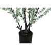 Monarch Specialties I 9561 - Artificial Plant, 44" Tall, Eucalyptus Tree, Indoor, Faux, Fake, Floor, Greenery, Potted, Real Touch, Decorative, Green Leaves, Black Pot - - Mounts For Less