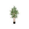 Monarch Specialties I 9563 - Artificial Plant, 50" Tall, Bamboo Tree, Indoor, Faux, Fake, Floor, Greenery, Potted, Decorative, Green Leaves, Black Pot - - Mounts For Less