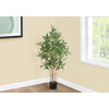 Monarch Specialties I 9563 - Artificial Plant, 50" Tall, Bamboo Tree, Indoor, Faux, Fake, Floor, Greenery, Potted, Decorative, Green Leaves, Black Pot - - Mounts For Less