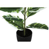 Monarch Specialties I 9572 - Artificial Plant, 27" Tall, Rubber, Indoor, Faux, Fake, Table, Greenery, Potted, Real Touch, Decorative, Green Leaves, Black Pot - - Mounts For Less