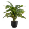 Monarch Specialties I 9573 - Artificial Plant, 17" Tall, Dracaena, Indoor, Faux, Fake, Table, Greenery, Potted, Real Touch, Decorative, Green Leaves, Black Pot - - Mounts For Less