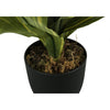 Monarch Specialties I 9573 - Artificial Plant, 17" Tall, Dracaena, Indoor, Faux, Fake, Table, Greenery, Potted, Real Touch, Decorative, Green Leaves, Black Pot - - Mounts For Less