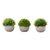 Monarch Specialties I 9589 -Artificial Plant, 5" Tall, Grass, Indoor, Faux, Fake, Table, Greenery, Potted, Set Of 3, Decorative, Green Plants, Grey Pots - - Mounts For Less