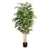 Monarch Specialties I 9592 - Artificial Plant, 83" Tall, Bamboo Tree, Floor, Indoor, Potted, Real Touch, Green Leaves, Black Pot - - Mounts For Less