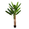 Monarch Specialties I 9593 - Artificial Plant, 83" Tall, Banana Tree, Indoor, Decorative, Faux, Floor, Potted, Real Touch, Green Leaves, Black Pot - - Mounts For Less