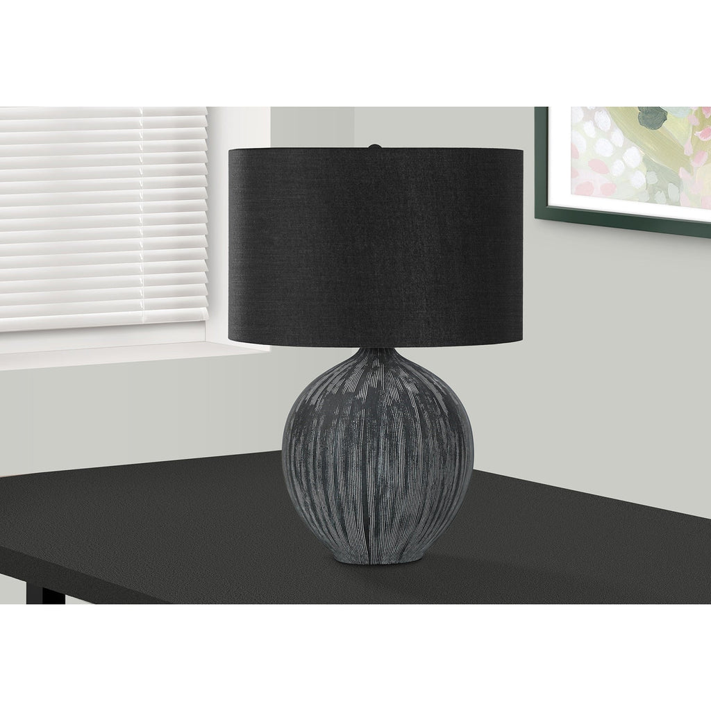 Monarch Specialties I 9618 - Lighting, 23"H, Table Lamp, Black Ceramic, Black Shade, Contemporary - - Mounts For Less