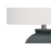Monarch Specialties I 9622 - Lighting, 24"H, Table Lamp, Blue Ceramic, Ivory / Cream Shade, Contemporary - - Mounts For Less
