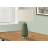 Monarch Specialties I 9624 - Lighting, 26"H, Table Lamp, Green Ceramic, Ivory / Cream Shade, Contemporary - - Mounts For Less