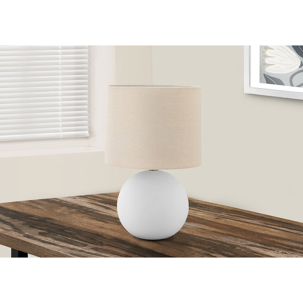 Monarch Specialties I 9632 - Lighting, 16"H, Table Lamp, Cream Shade, Cream Ceramic, Contemporary - - Mounts For Less
