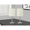 Monarch Specialties I 9649 - Lighting, Set Of 2, 17"H, Table Lamp, Usb Port Included, Nickel Metal, Ivory / Cream Shade, Contemporary - - Mounts For Less