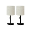 Monarch Specialties I 9650 - Lighting, Set Of 2, 17"H, Table Lamp, Usb Port Included, Black Metal, Beige Shade, Contemporary - - Mounts For Less