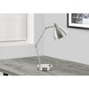 Monarch Specialties I 9659 - Lighting, 17"H, Table Lamp, Usb Port Included, Nickel Metal, Nickel Shade, Modern - - Mounts For Less