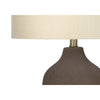 Monarch Specialties I 9709 - Lighting, 27"H, Table Lamp, Grey Ceramic, Beige Shade, Contemporary - - Mounts For Less
