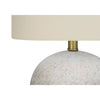 Monarch Specialties I 9717 - Lighting, 20"H, Table Lamp, Grey Concrete, Ivory / Cream Shade, Contemporary - - Mounts For Less