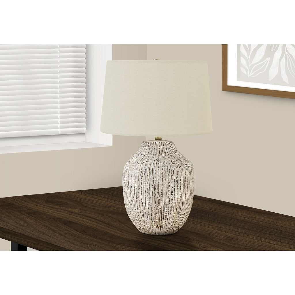 Monarch Specialties I 9719 - Lighting, 26"H, Table Lamp, Cream Ceramic, Ivory / Cream Shade, Transitional - - Mounts For Less