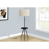 Monarch Specialties I 9745 - Lighting, Floor Lamp, 63"H, Black Metal, Ivory / Cream Shade, Contemporary - - Mounts For Less