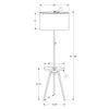 Monarch Specialties I 9746 - Lighting, Floor Lamp, 63"H, Gold Metal, Ivory / Cream Shade, Contemporary - - Mounts For Less