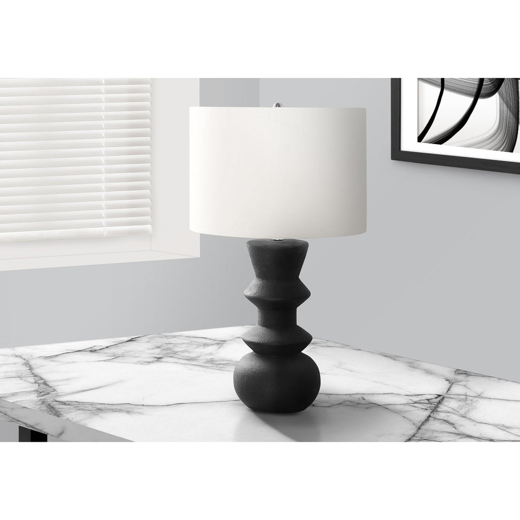 Monarch Specialties I 9763 - Lighting, 26"H, Black Ceramic, Ivory / Cream Shade, Contemporary - - Mounts For Less