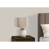 Monarch Specialties I 9765 - Lighting, 16"H, Cream Resin, Beige Shade, Contemporary - - Mounts For Less