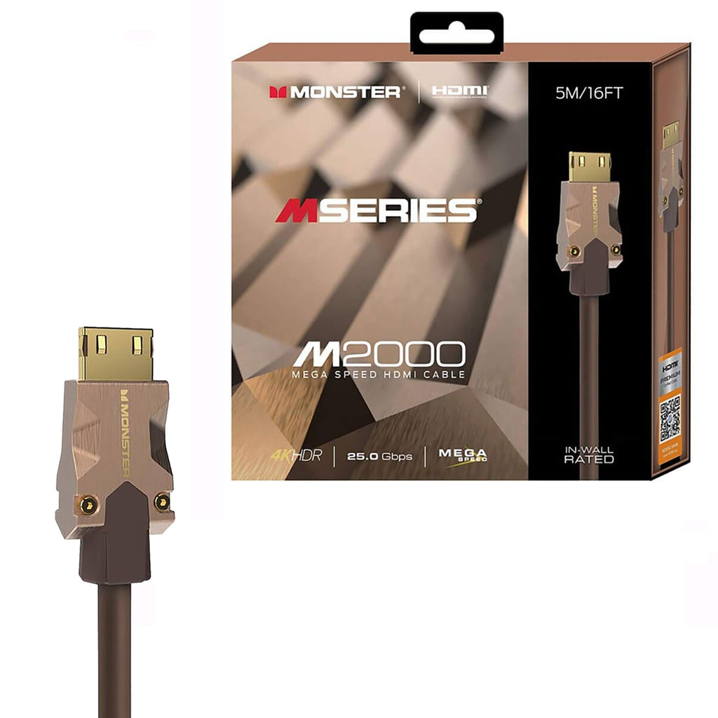 Monster - M Series M 2000 High Speed HDMI Cable, 25GBPS, 16 Feet Length - - Mounts For Less
