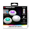 Monster - Set of 3 Multi-Colored LED Lights with Touch Control and Remote Control - - Mounts For Less