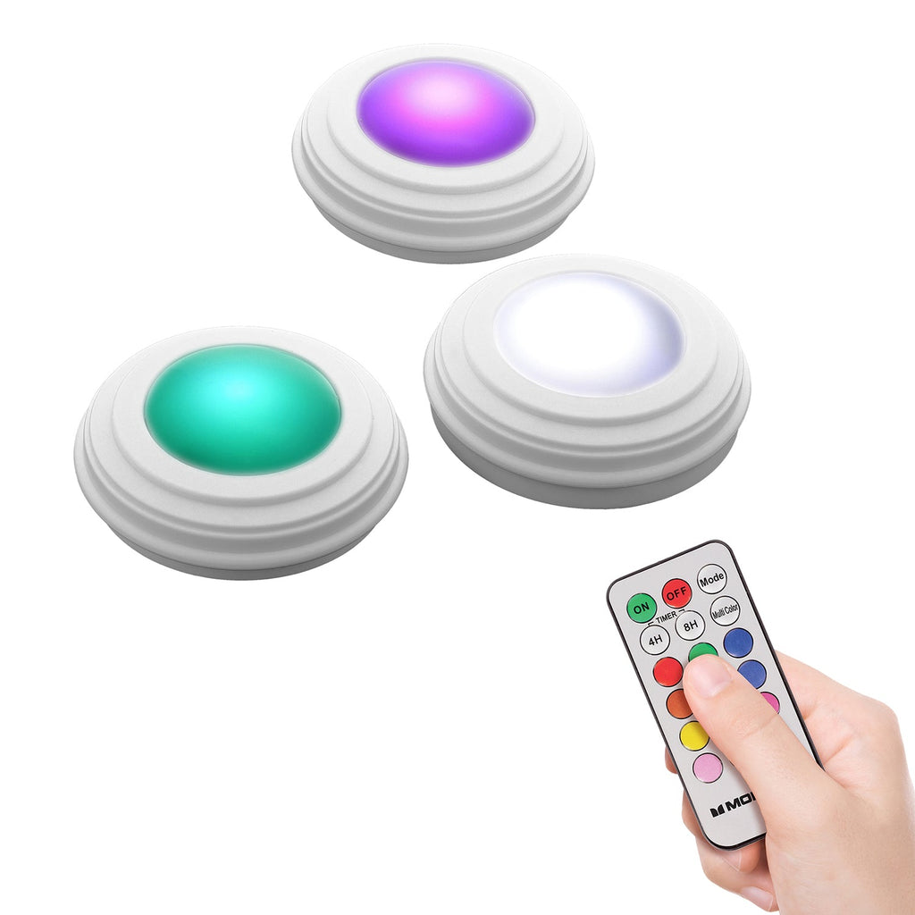 Monster - Set of 3 Multi-Colored LED Lights with Touch Control and Remote Control - - Mounts For Less