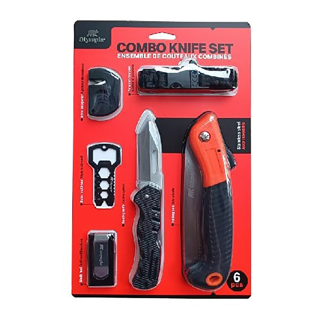 Olympia - Camping Knife Set, Stainless Steel Blade, 6 Pieces - - Mounts For Less