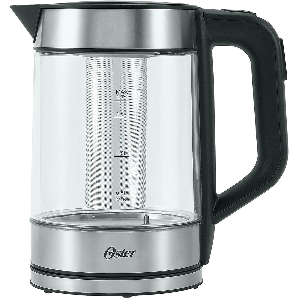 Oster - Glass Kettle with Tea Infuser, 1.7 Litre Capacity, 5 Temperature Settings, Stainless Steel - - Mounts For Less