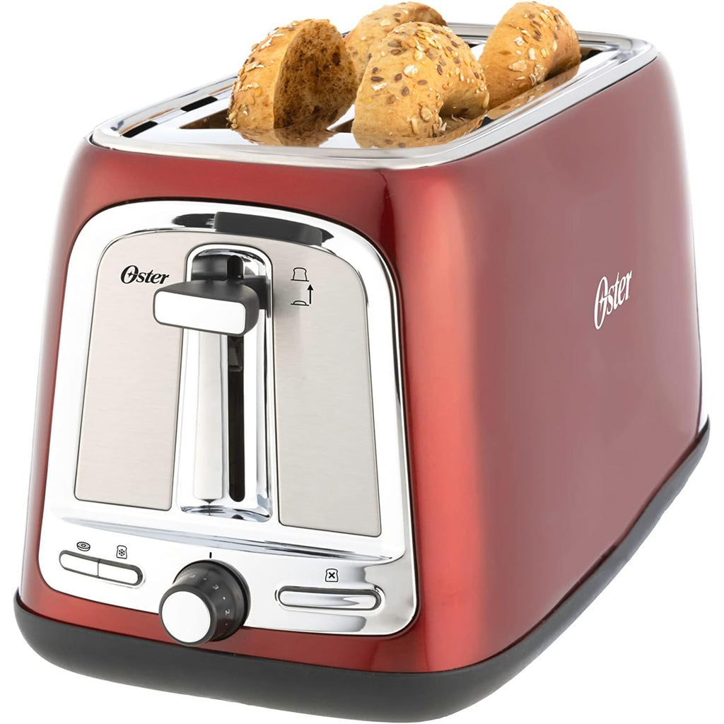 Oster - Long Slot Four Slice Toaster, 1500W, Red - - Mounts For Less