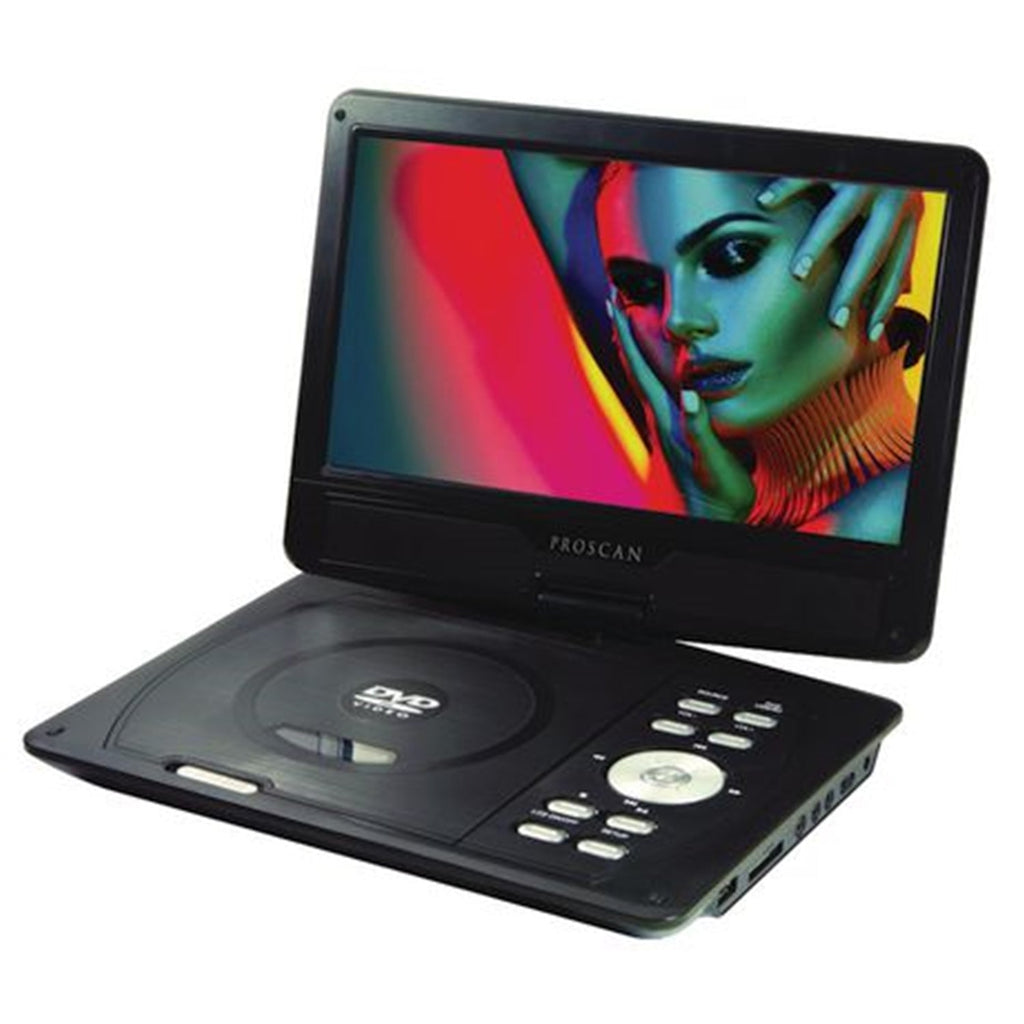 Proscan - Portable DVD Player with 10" LCD Screen, Stereo Speaker, Black - - Mounts For Less