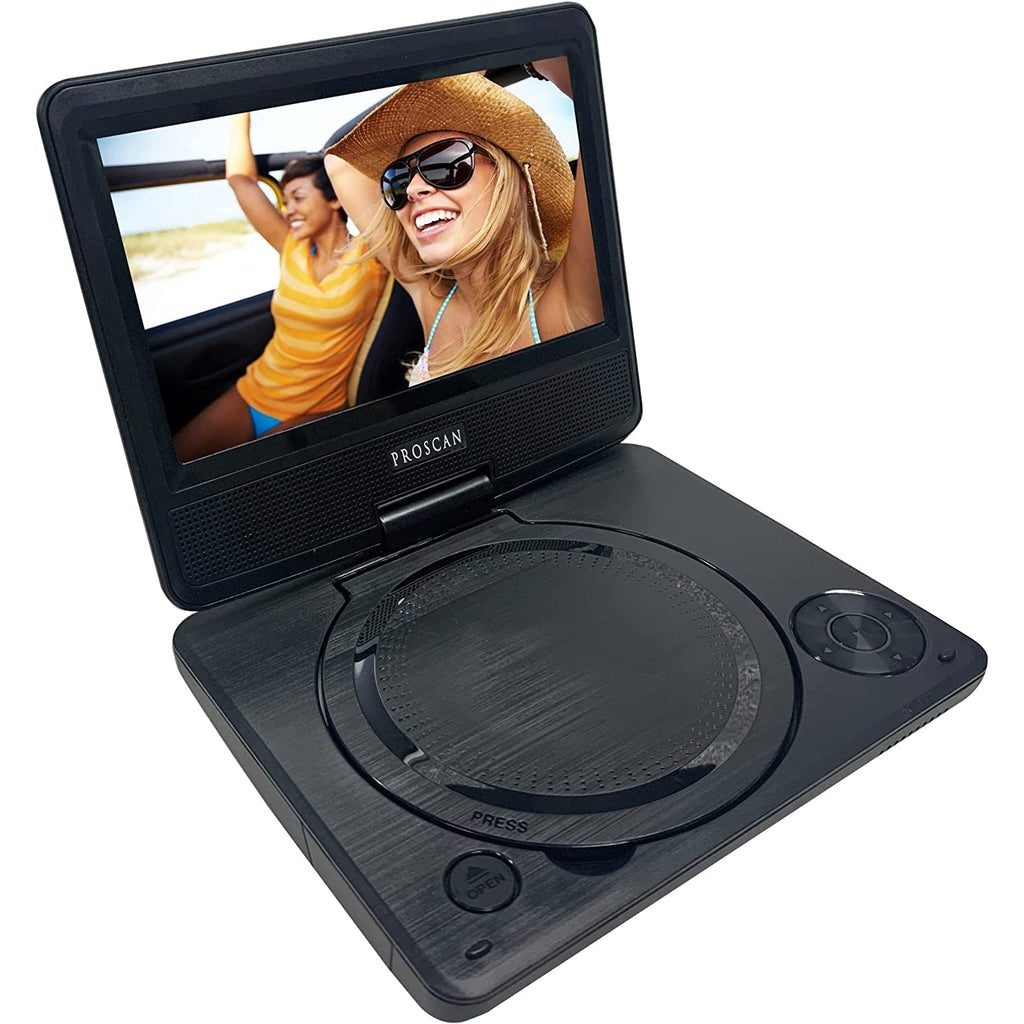 Proscan - Portable DVD Player with 7" LCD Swivel Screen, Black - - Mounts For Less