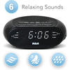 RCA Soothing Sounds Clock Radio with USB Charging & FM Radio, Black - RCS27 - - Mounts For Less