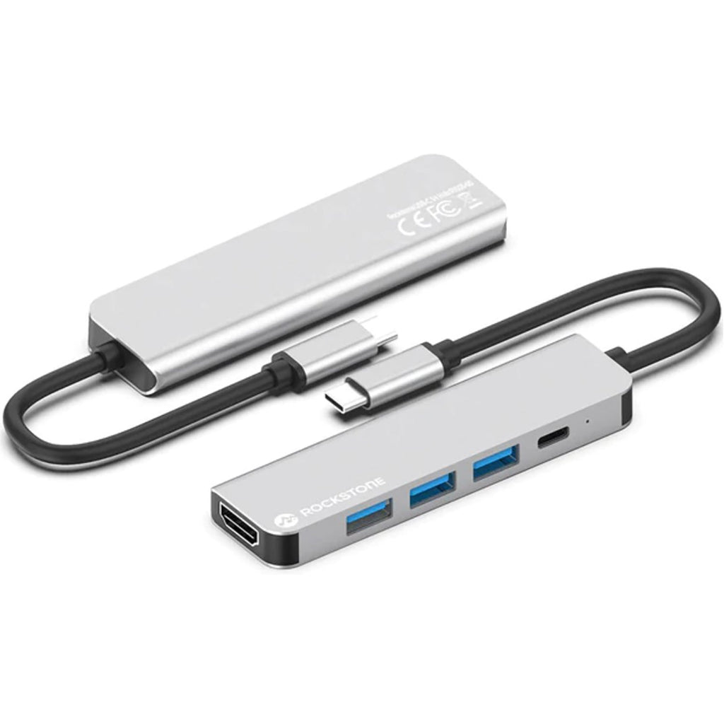 Rockstone - USB Type-C 5 In 1 Hub, USB-A, HDMI and USB-C - - Mounts For Less