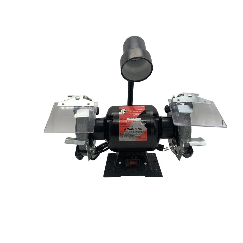 Rodac - 6" Bench Grinder 110 V With Work Light - - Mounts For Less