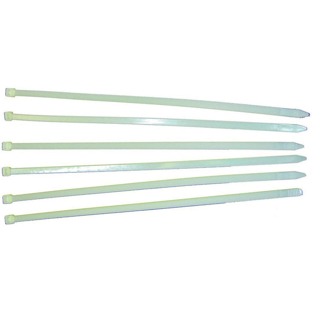 Rodac - Pack of 100 Cable Ties, 14-1/2" Length, Maximum Load 120 Lbs, Natural - - Mounts For Less