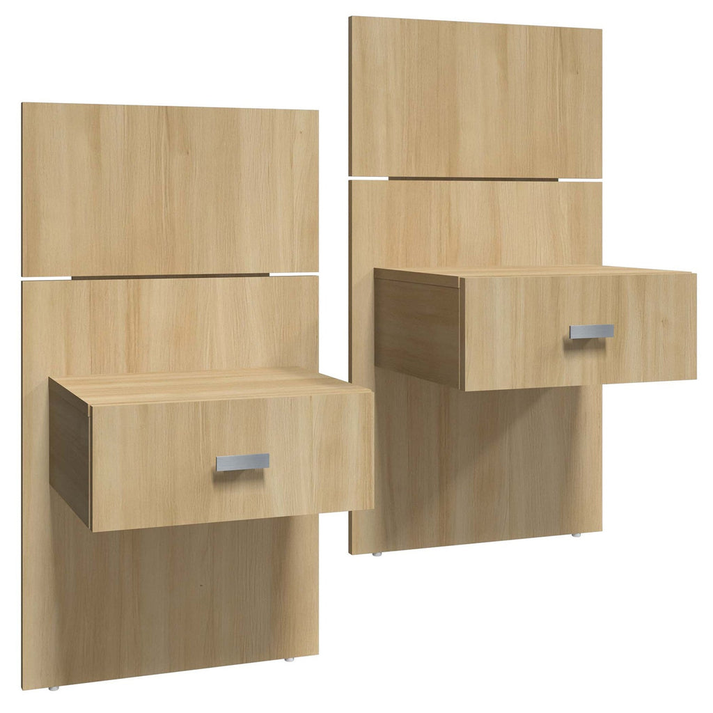SUA-V - Set of 2 ZEN Thermally Fused Laminate Nightstands, Natural Beauty - - Mounts For Less