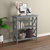 Safdie & Co Bookshelf 32.5" High Light Grey with 3 Shelves for Living Room - - Mounts For Less