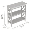 Safdie & Co Bookshelf 32.5" High Light Grey with 3 Shelves for Living Room - - Mounts For Less