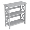 Safdie & Co Bookshelf 32.5" High Light Grey with 3 Shelves for Living Room - - Mounts For Less