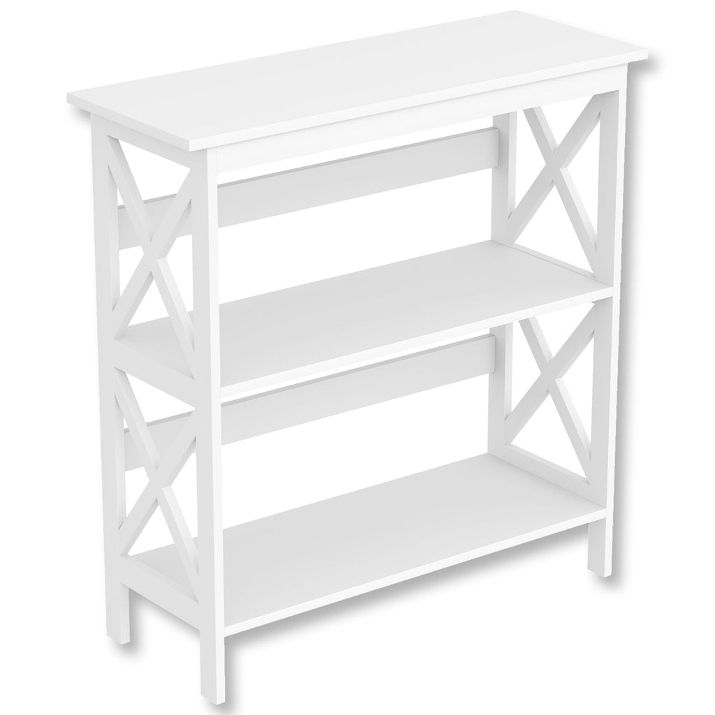 Safdie & Co Bookshelf 32.5" High White with 3 Shelves for Living Room - - Mounts For Less