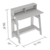 Safdie & Co Computer Desk 31.5" Long Cappuccino with 2 Shelves for Home Office and Small Spaces. Ideal for writing - - Mounts For Less