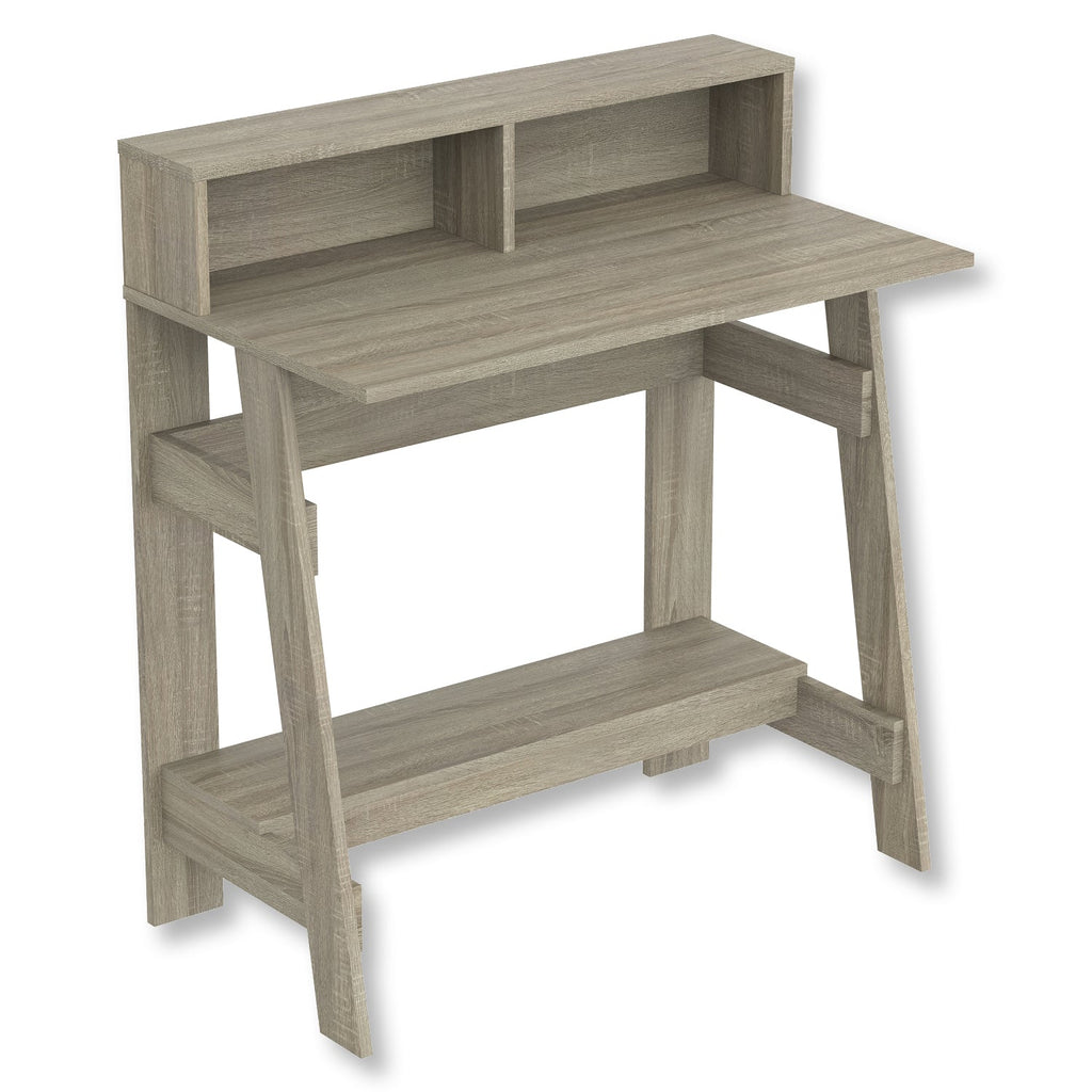 Safdie & Co Computer Desk 31.5" Long Dark Taupe with 2 Shelves for Home Office and Small Spaces. Ideal for writing - - Mounts For Less