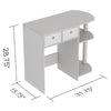Safdie & Co Computer Desk 31.5" Long Dark Taupe with 2 Woven Boxes 2 Shelves and Black Metal for Home Office and Small Spaces. Ideal for writing - - Mounts For Less