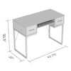 Safdie & Co Computer Desk 42.5" Long Dark Grey with 2 Drawers 1 Shelf and Black Metal for Home Office and Small Spaces. Ideal for writing - - Mounts For Less