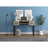 Safdie & Co Computer Desk 42.5" Long Dark Taupe with 2 Drawers 1 Shelf and Black Metal for Home Office and Small Spaces. Ideal for writing - - Mounts For Less