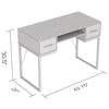 Safdie & Co Computer Desk 42.5" Long Dark Taupe with 2 Drawers 1 Shelf and Black Metal for Home Office and Small Spaces. Ideal for writing - - Mounts For Less