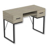 Safdie & Co Computer Desk 42.5" Long Dark Taupe with 2 Drawers 1 Shelf and Black Metal for Home Office and Small Spaces. Ideal for writing - - Mounts For Less