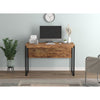 Safdie & Co Computer Desk 47.25" Long Brown Reclaimed Wood Look and Black Metal - - Mounts For Less