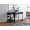 Safdie & Co Computer Desk 47.65" Long Dark Grey with 1 Drawer 2 Shelves and Black Metal for Home Office and Small Spaces. Ideal for writing - - Mounts For Less